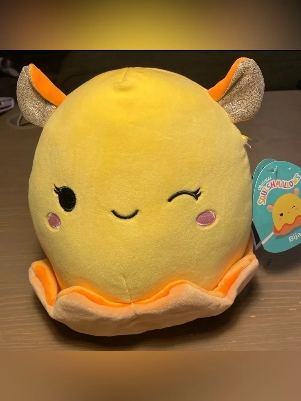 Squishmallows Bijan the Yellow Dumbo Octopus 8 Plush NWT